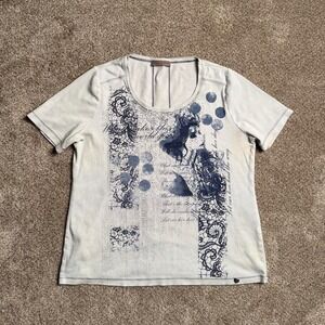 WHITE YOUR CONCEPT RIB-KNIT Y2K STYLE TEE